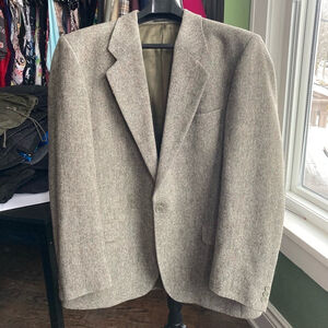 Men's MAGEE Donegal Tweed Blazer Jacket, Size L, Gray